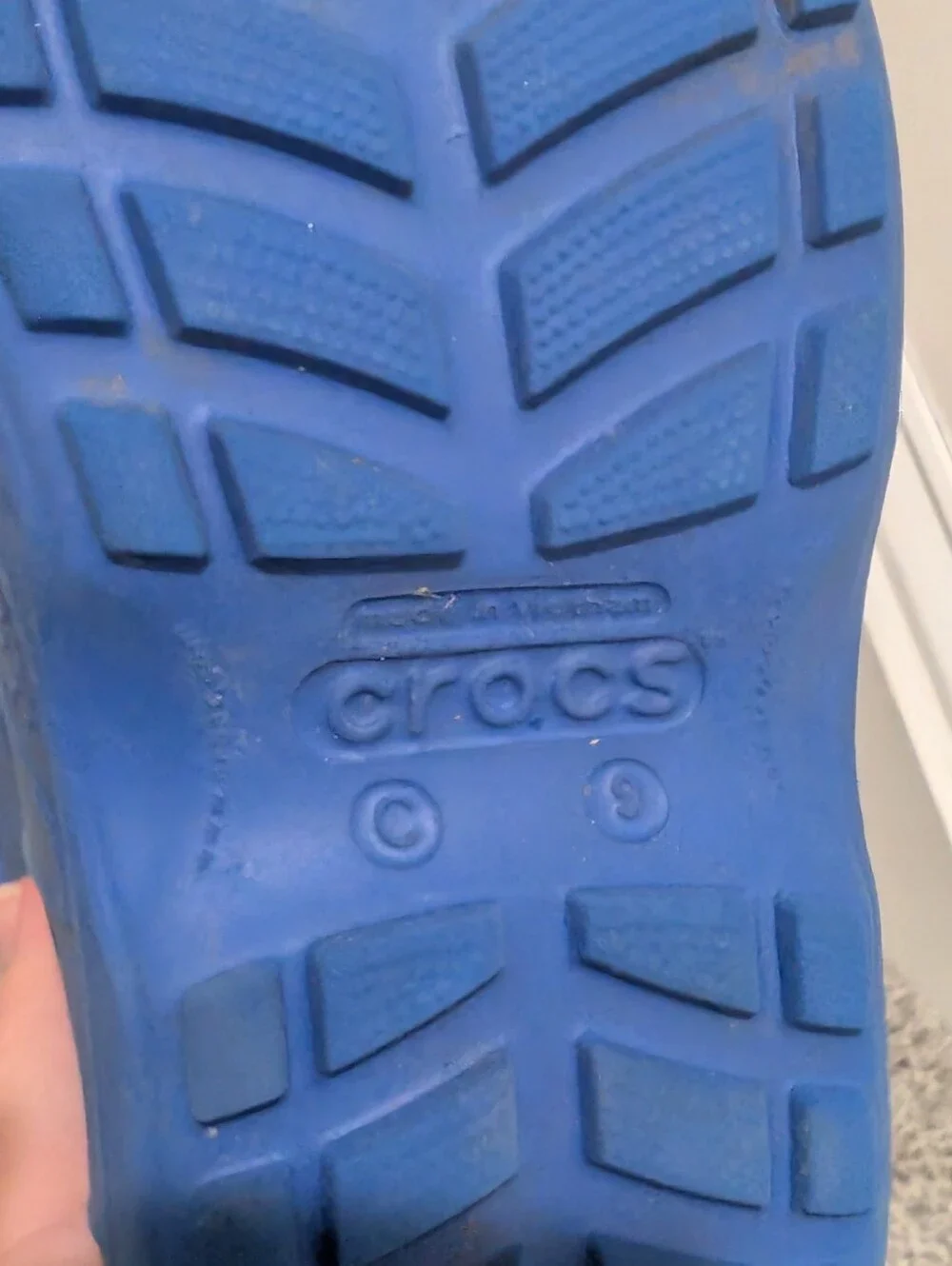 Toddler 9 Crocs rain mud boots blue